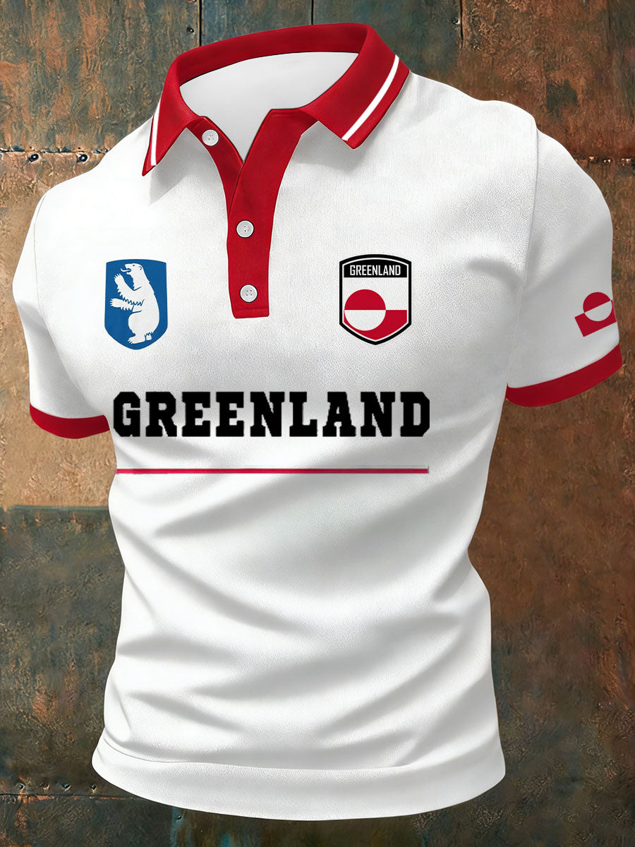 Mænds Grønland trykt Casual Topp