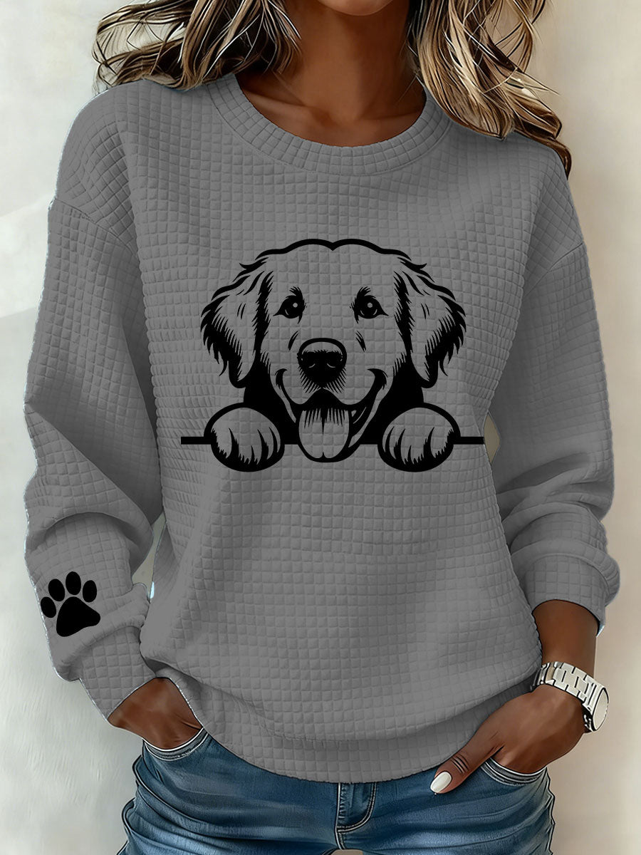 Kvinders Golden Retriever Art Print Casual Sweatshirt