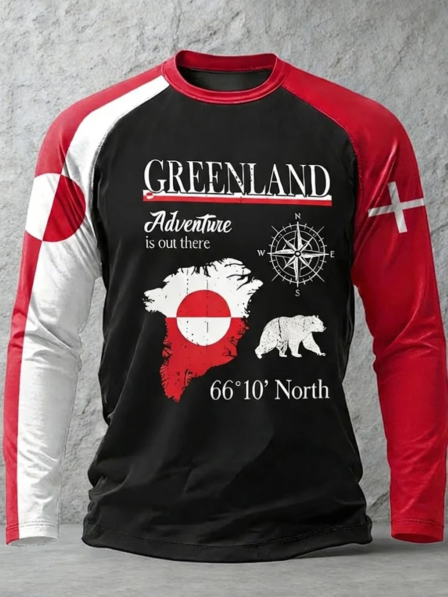 Herrens T-shirt med "Danmark Grønland ikke til salg" Print