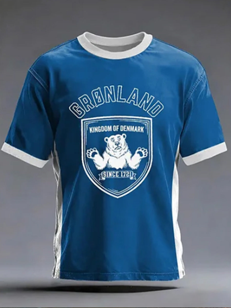Herrens T-shirt med "Danmark Grønland ikke til salg" Print