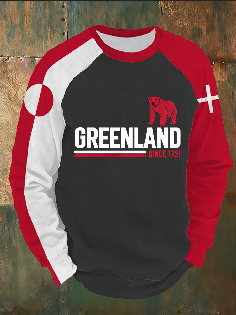 Mænds dansk Grønland Print langærmet T-shirt
