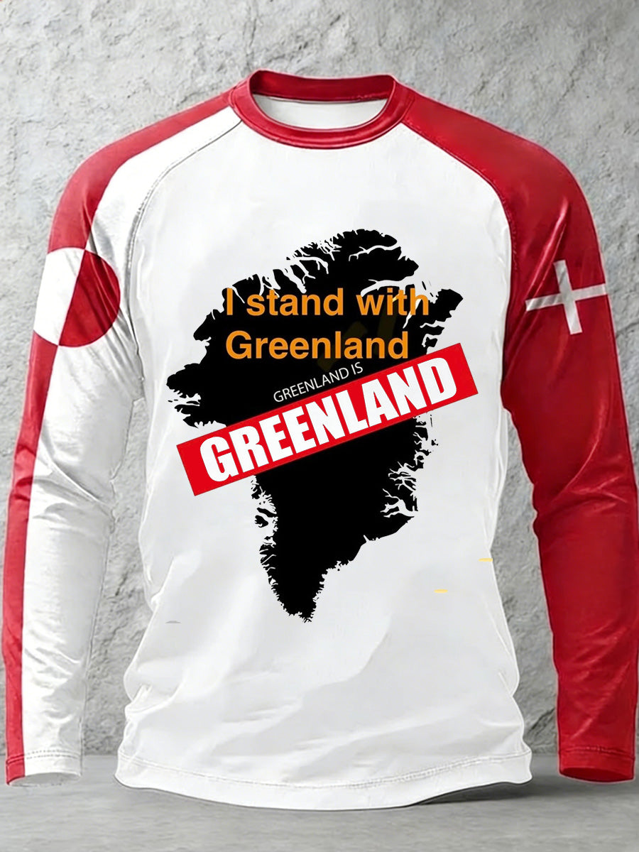 Mænds dansk Grønland Print langærmet T-shirt