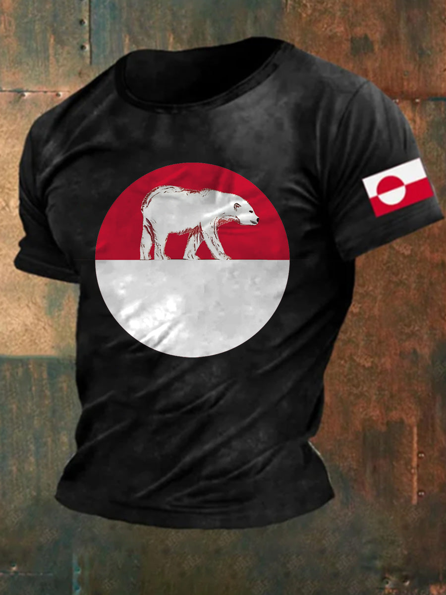 Mænds danske Grønland Print T-shirt