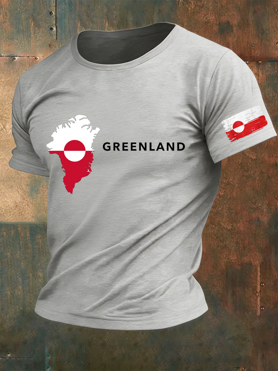 Mænds danske Grønland Print T-shirt
