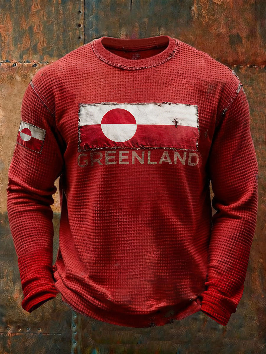 Mænds grønlands vaffel Print Casual T-shirt