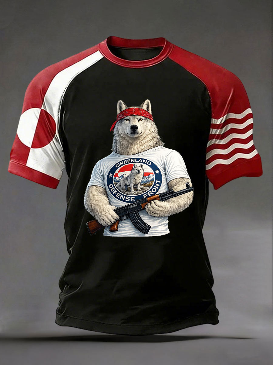Mænds Grønland trykt Casual T-shirt