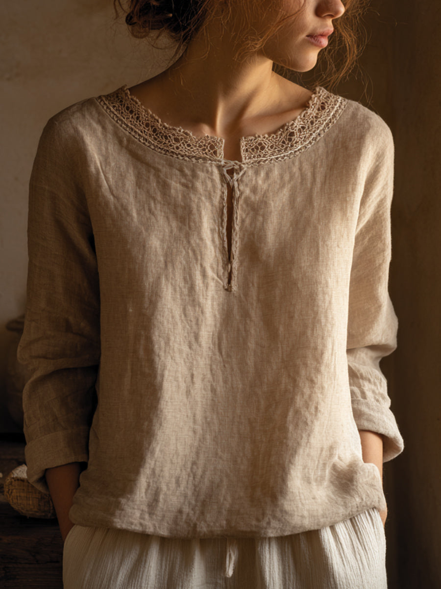 Kvinder Elegant blonderlinjer Vintage skjorte