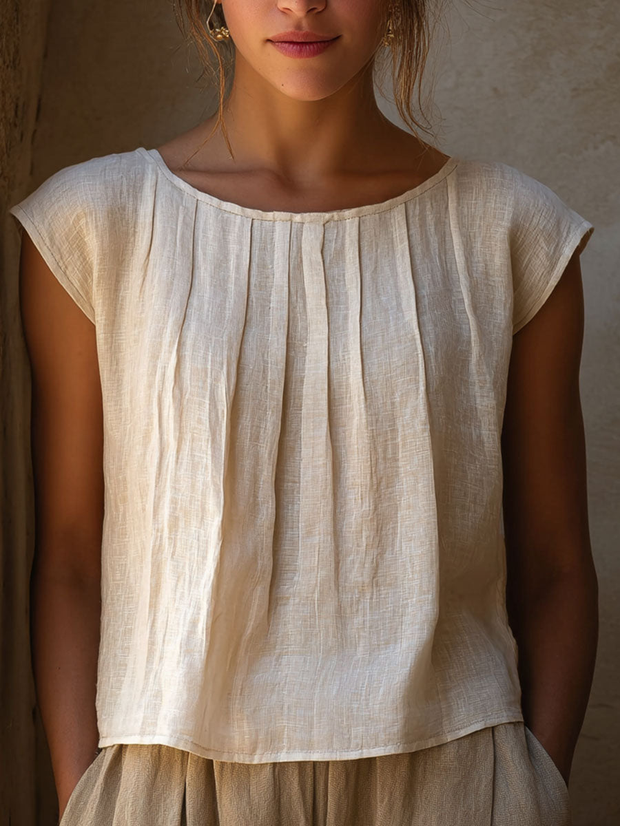 Kvinders enkle solid farve Linen skjorte