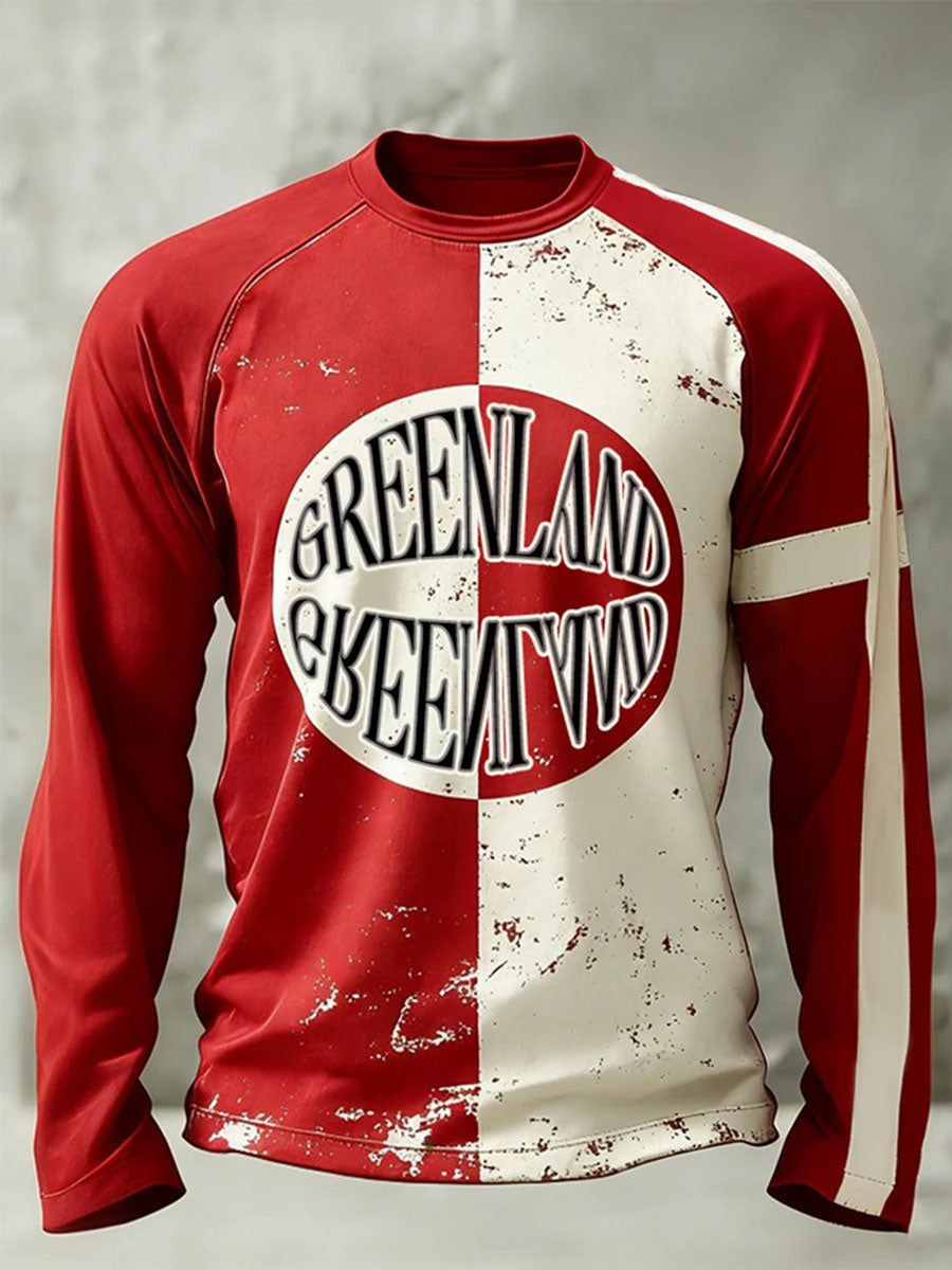 Mænds Grønland trykt Casual T-shirt