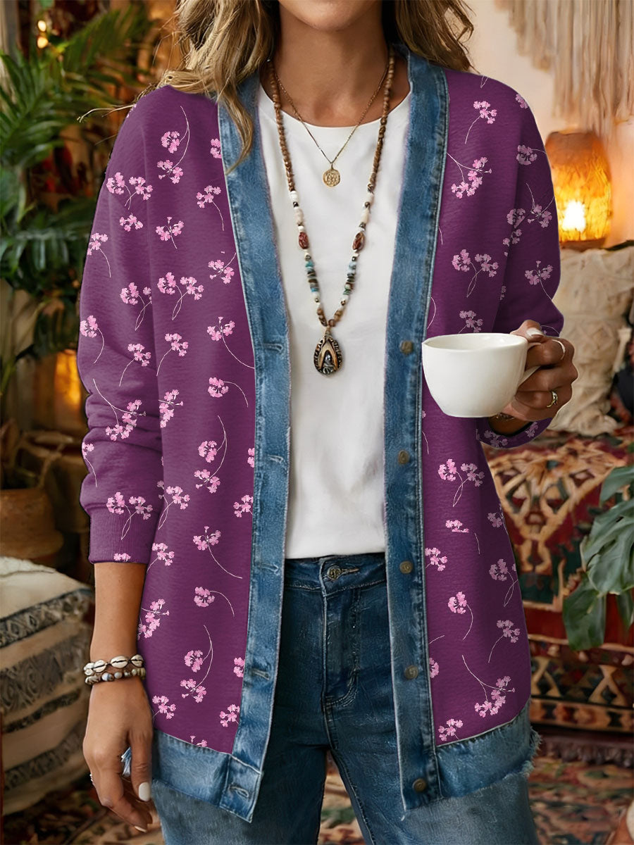 Kvinders Vintage Blomster Print Casual Frakt