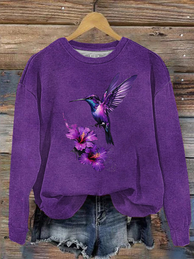 Kvinders lilla kunst Print Sweatshirt
