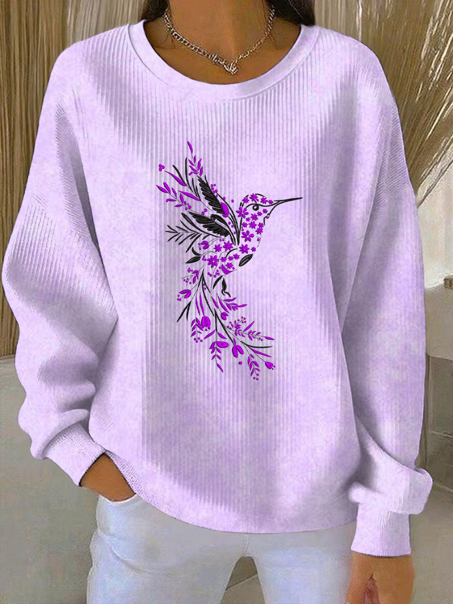Kvinders lilla kunst Print Casual Sweatshirt