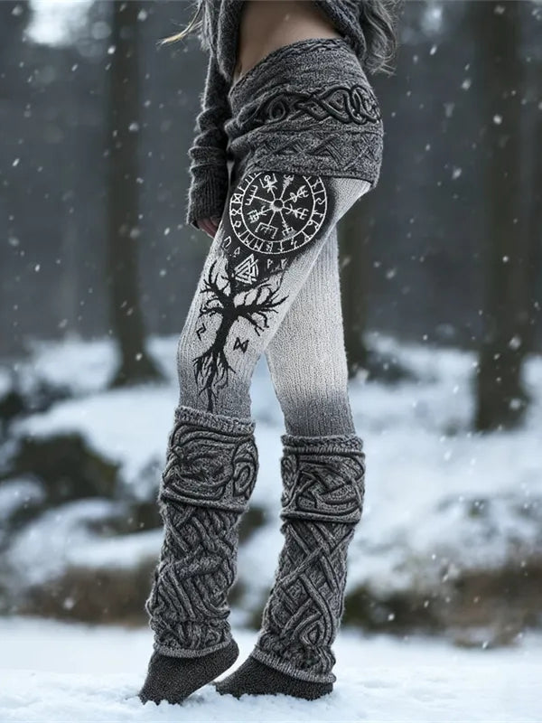 Kvinders Viking Runes Celtic Knud træ af liv Gradient Sport Stretch Leggings