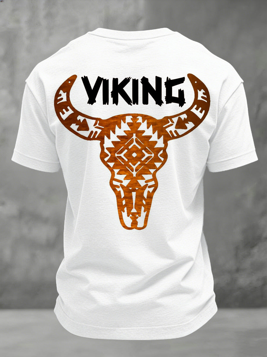 Mænds svensk Viking-tema trykt T-shirt