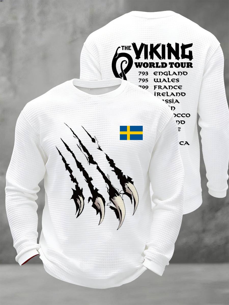 Mænds svensk Viking-tema trykt T-shirt