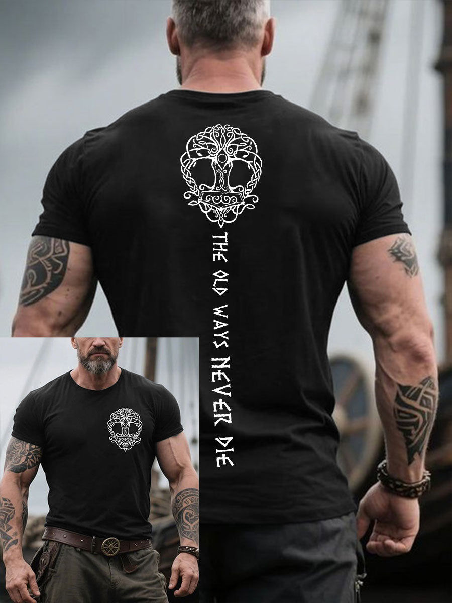 Mænds vikinge stil den gamle måde aldrig dø trykt T-shirt