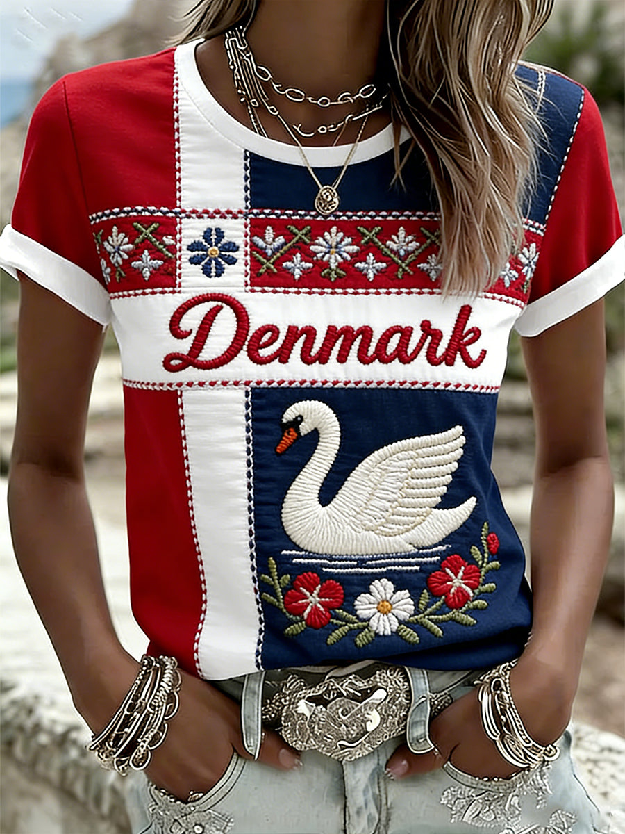 Kvinders etniske stil mønster Print T-shirt