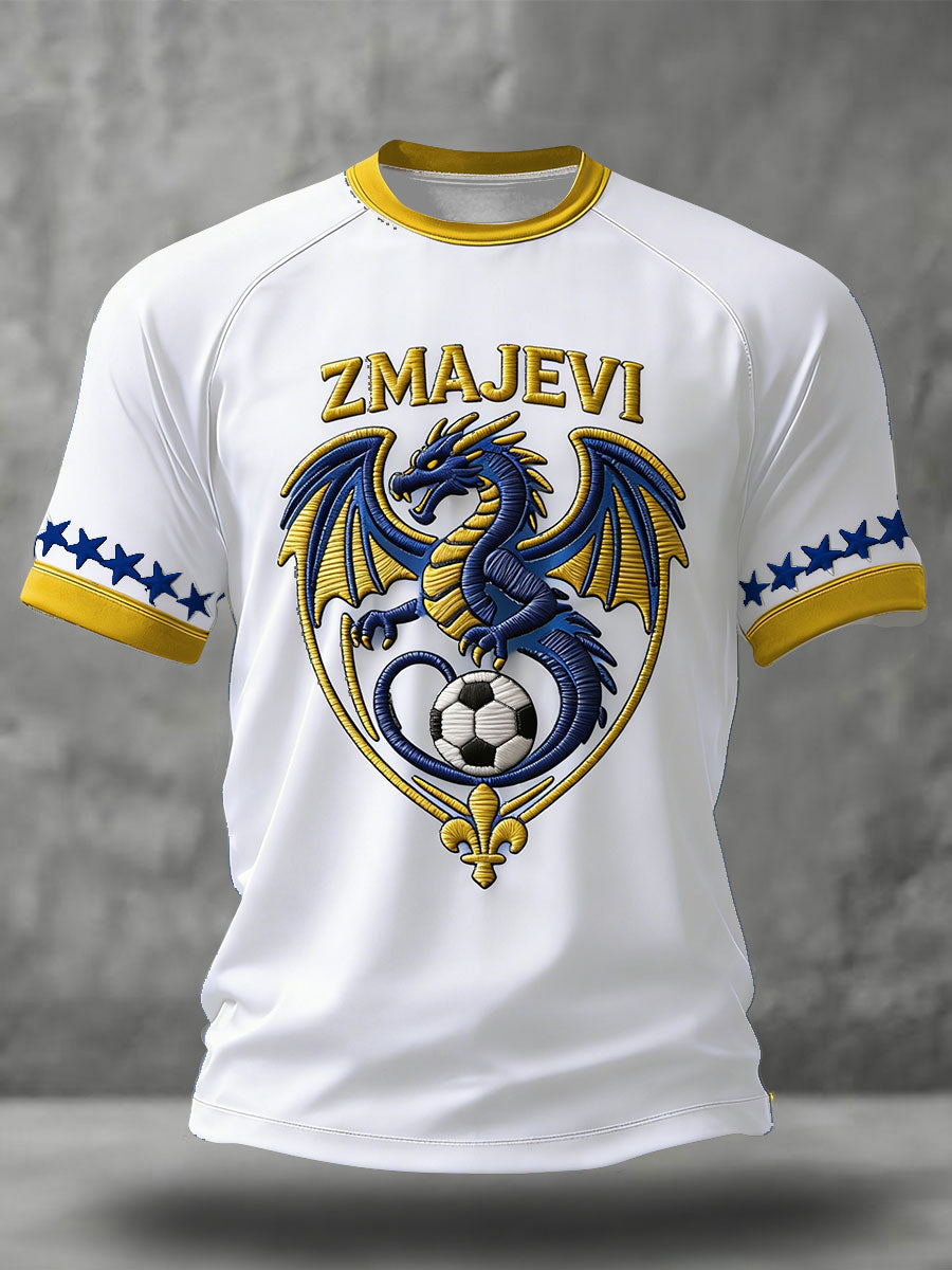 Herrer Bosno ZMAJEVI Fodboldfan Printet T-shirt
