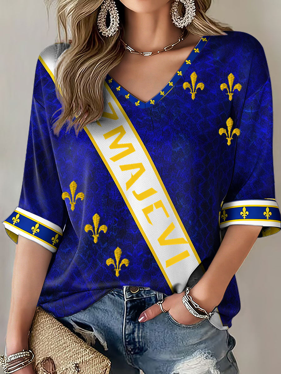 Kvinders Bosnien ZMAJEVI Fodboldfan Printet T-shirt