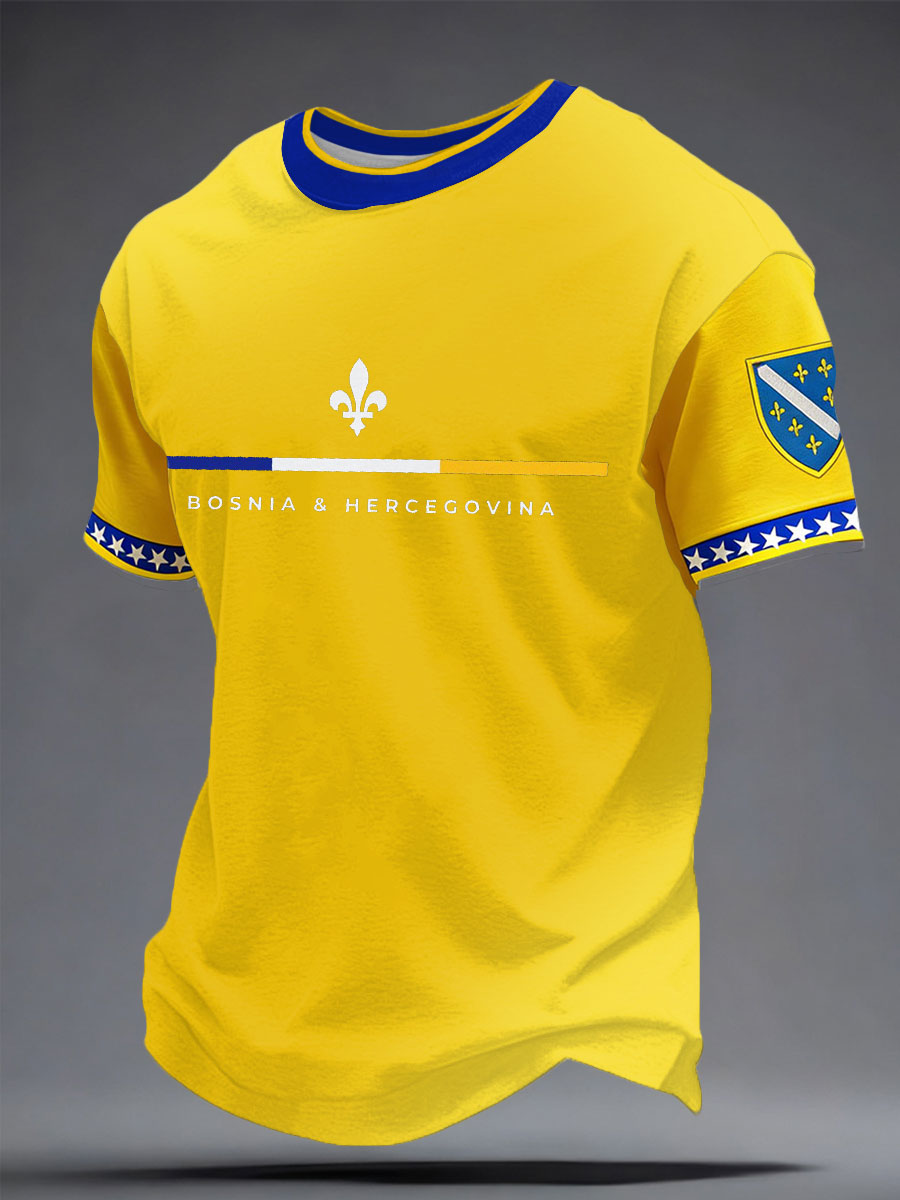 Herrer Bosnien ZMAJEVI Fodboldfan Printet T-shirt