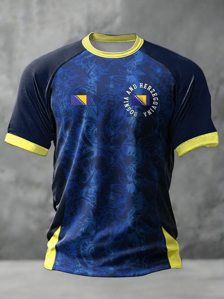 Herrer Bosnien ZMAJEVI Fodboldfan Printet kortærmet t-shirt