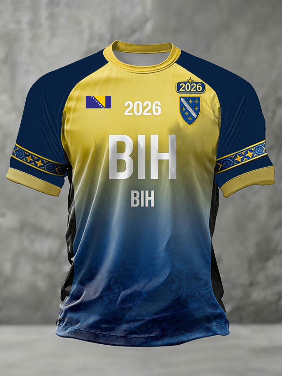 Herrer Bosnien ZMAJEVI Fodboldfan Printet kortærmet t-shirt