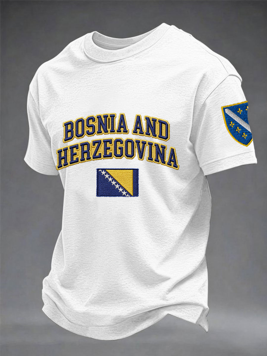 Mænds Bosnien ZMAJEVI Fodbold Lover Printed imitation bomuld kortærmet T-shirt