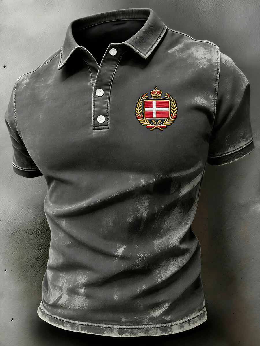 Mænds nødstedt print Polo skjorte