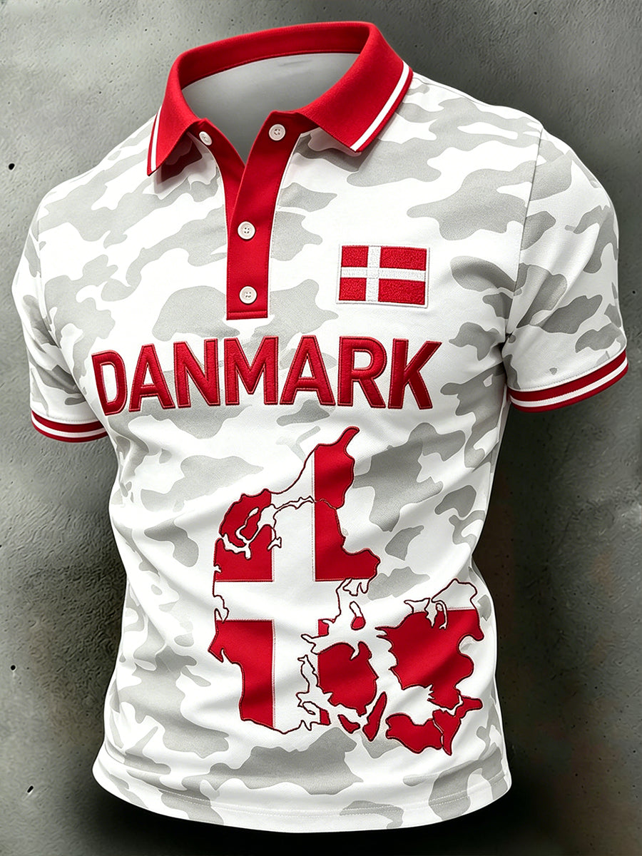 Mænds bekymrede camouflage Print Polot skjorte