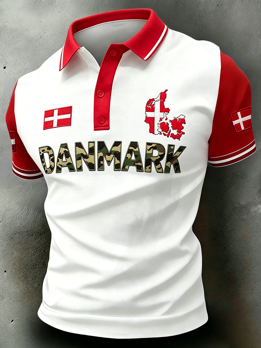 Mænds slidt camouflageprint-polostrømme