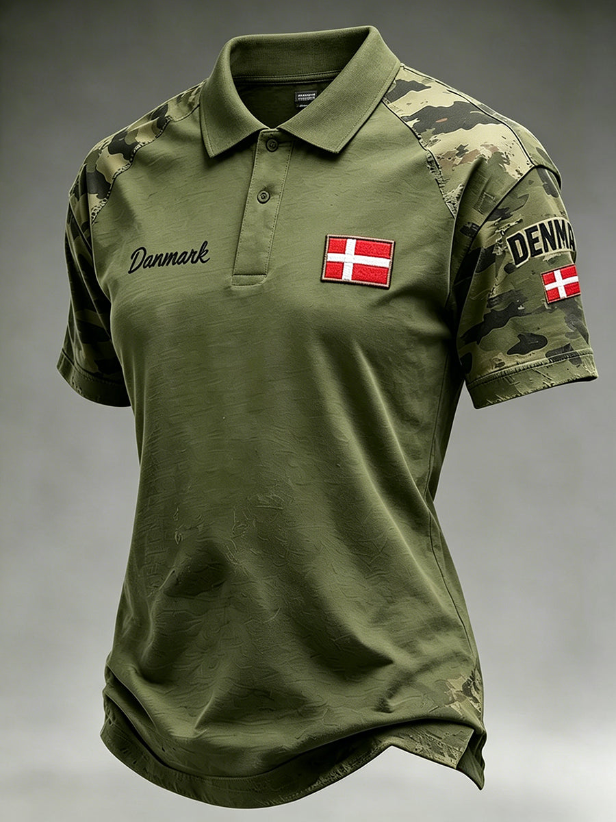 Kvinders nødstedte camouflage Print Polot T-shirt