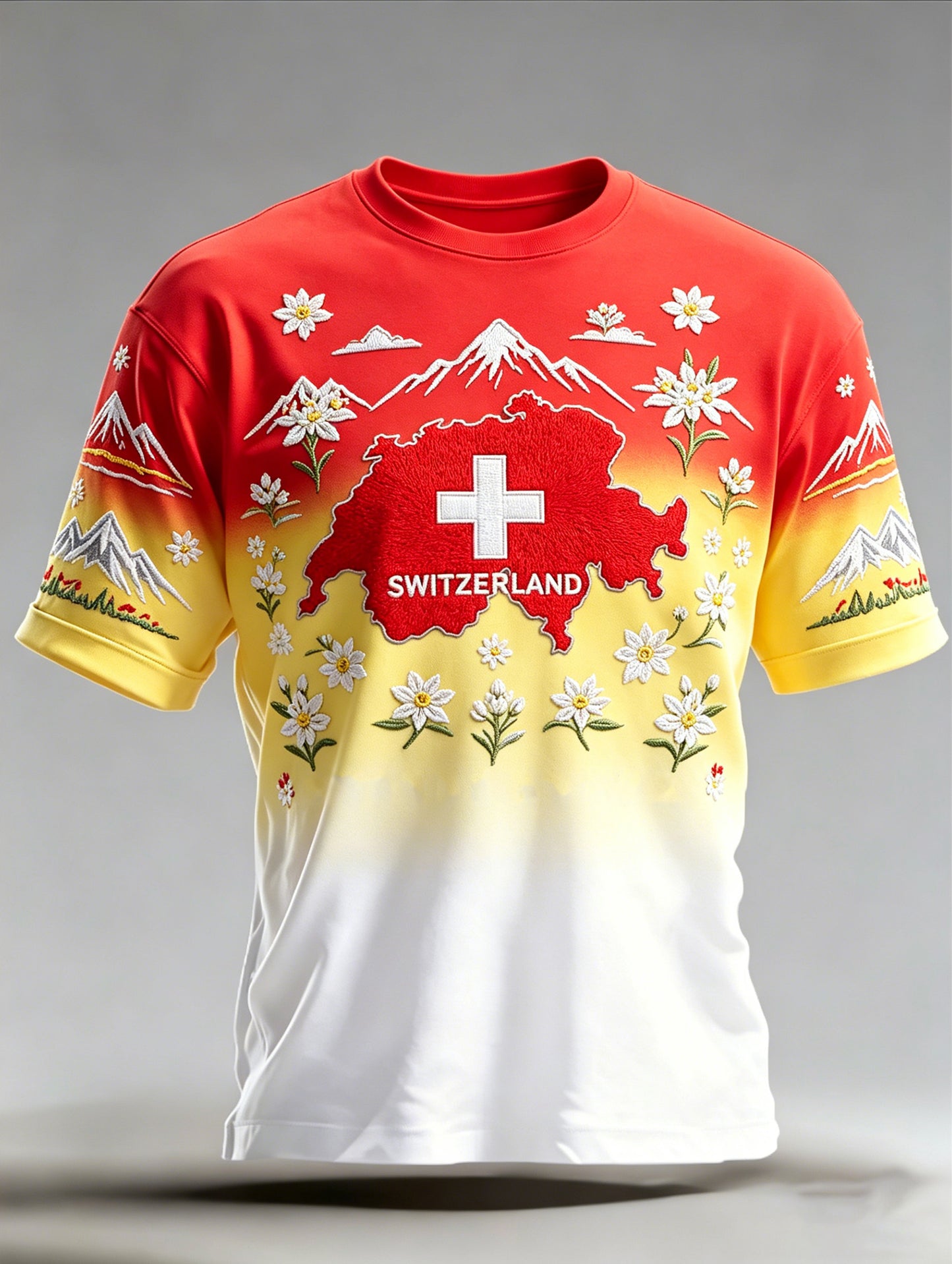 Mænds alpebillede kunsttryk t-shirt med korte ærmer