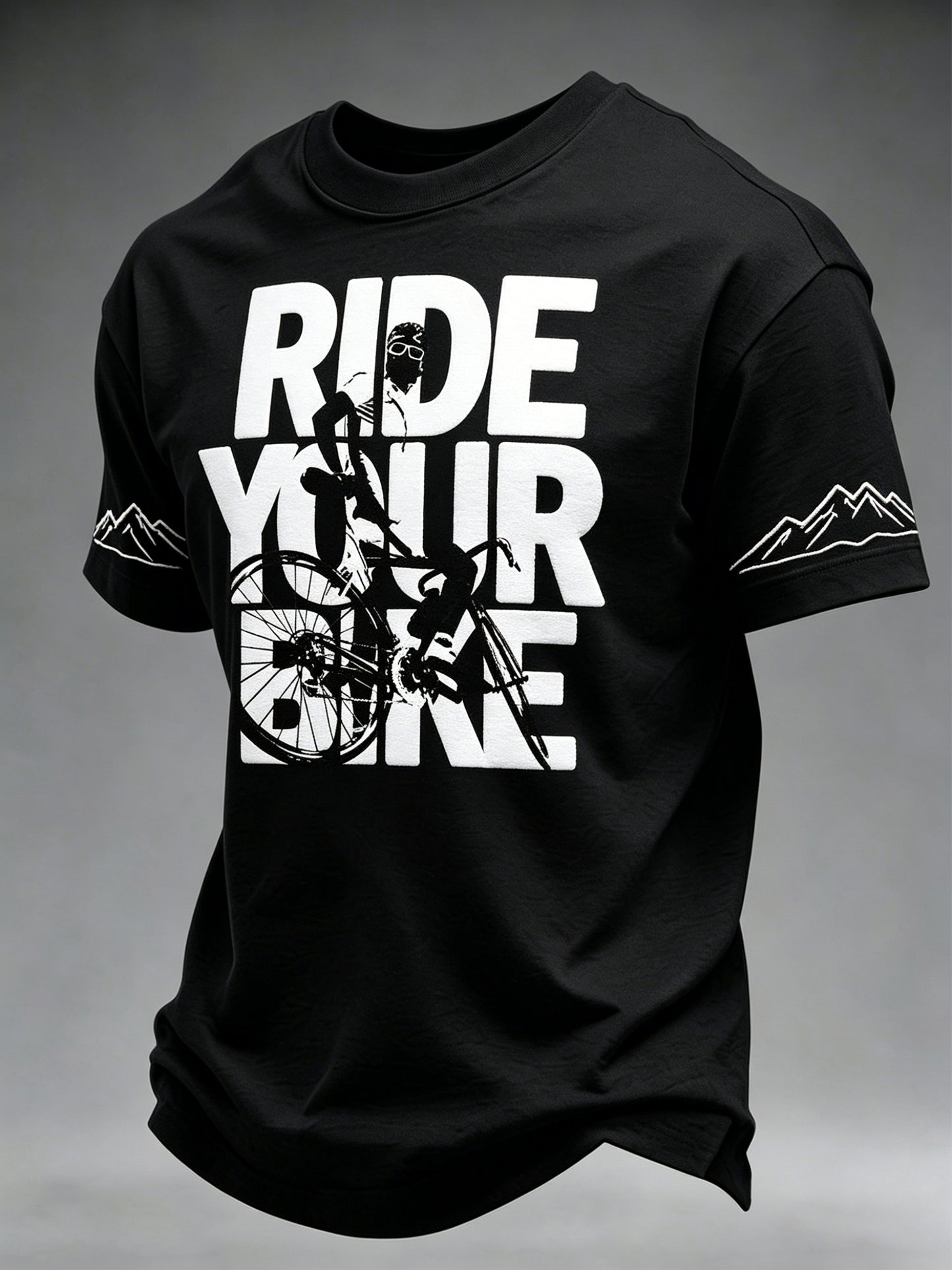 Mænds cykelentusiast kunst T-shirt