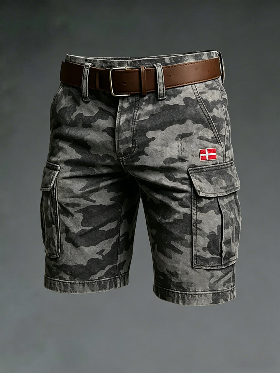 Mænds bekymrede camouflage Print Cargo Shorts