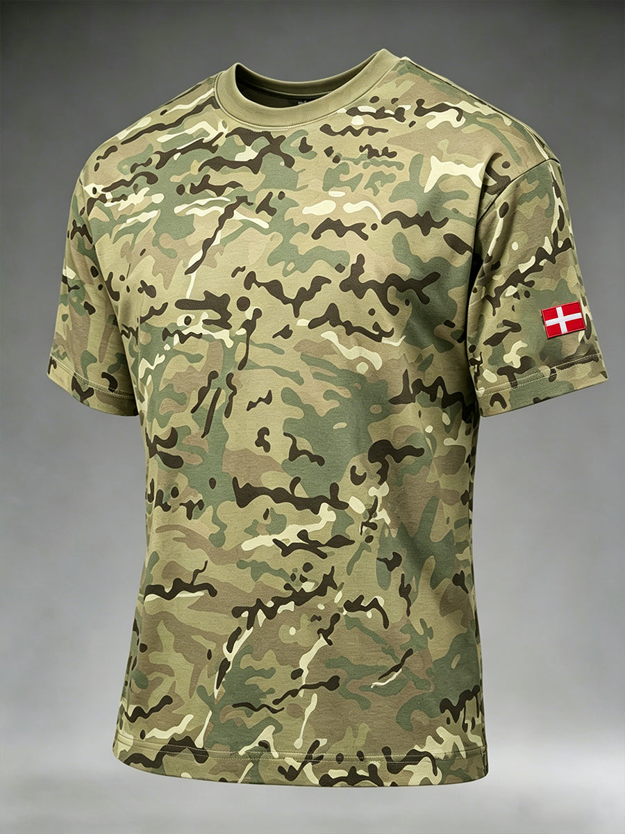 Mænds Casual Short-ærme T-shirt med camouflage Print