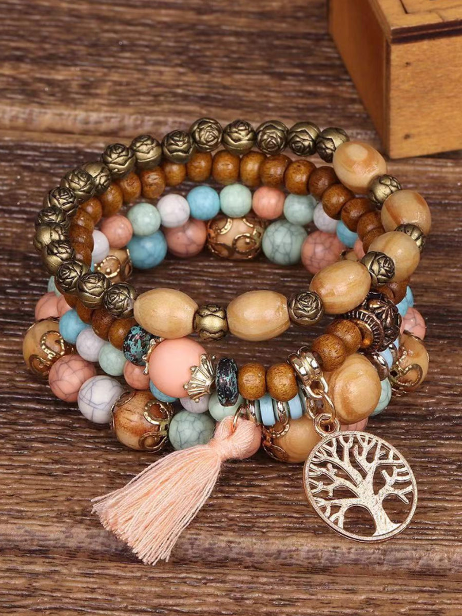 Kvinders Viking træ af livet Bohemian Multi-Layer Bead Armbånd