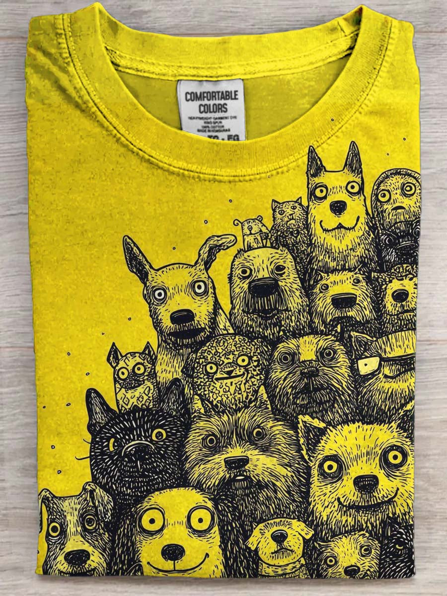 Animal Print Casual Kort-ærmet T-shirt