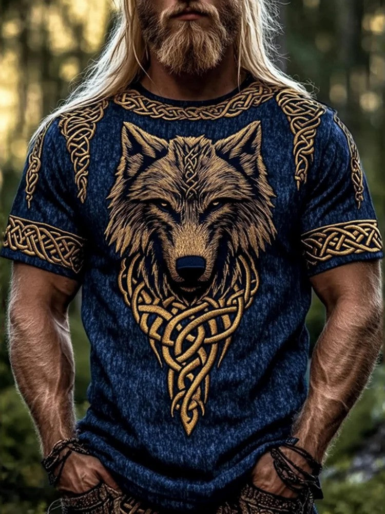 Mænds Viking Trykt T-shirte