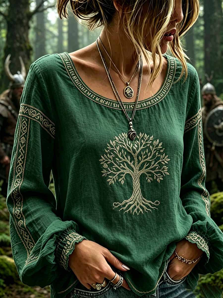 Kvinders Viking kunst mønster Print T-shirt