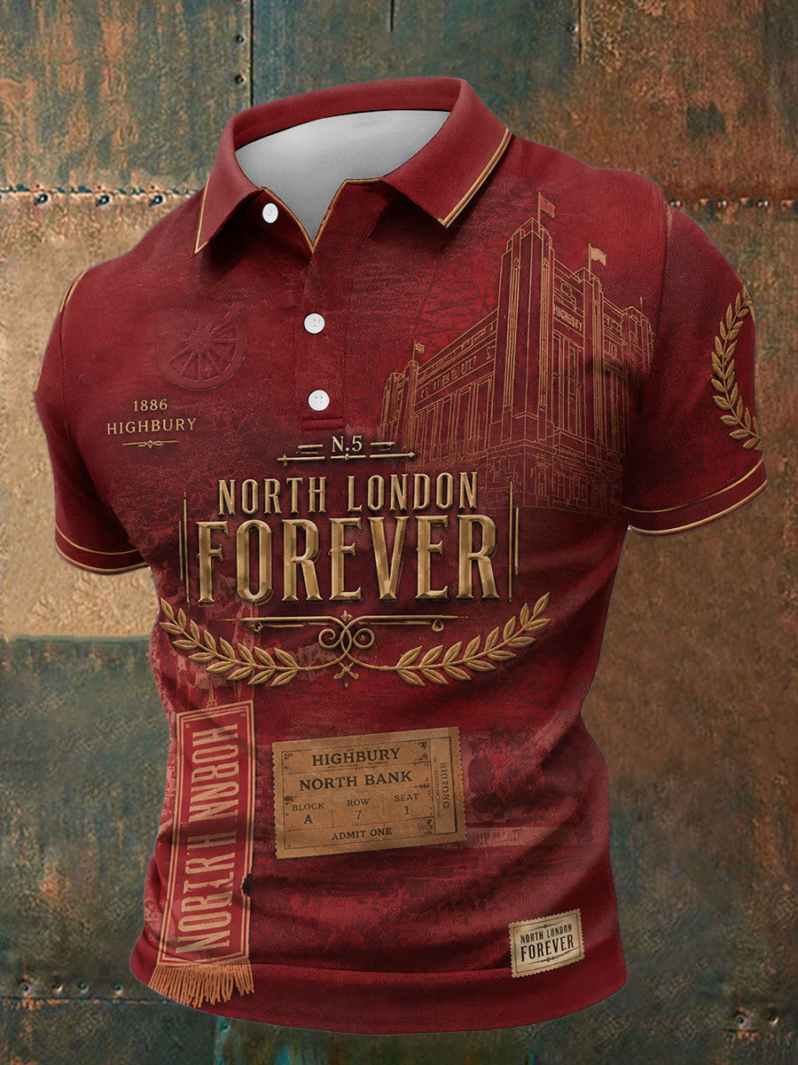 Mænds North Lodon For evigt fodbold elsker Printed Casual tops
