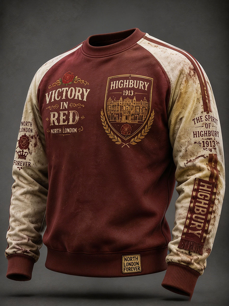 Herrernes fodboldelsker North London Forever-printet sweatshirt