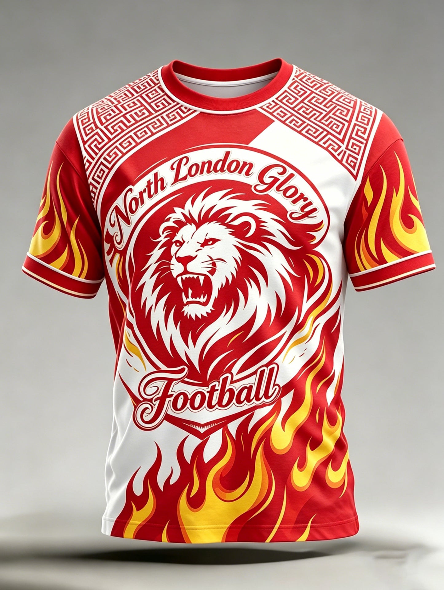 Herre fodbold heppende kunsttryk t-shirt