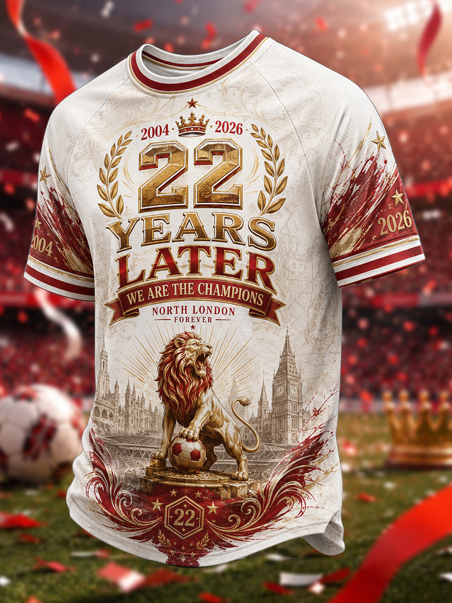 Mænds gave til fodboldfans printet afslappet t-shirt