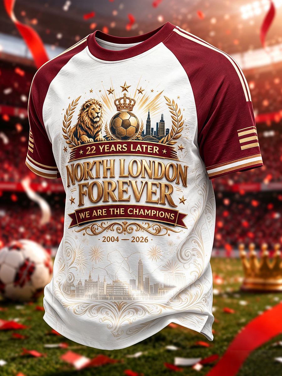 Mænds gave til fodboldfans printet afslappet t-shirt