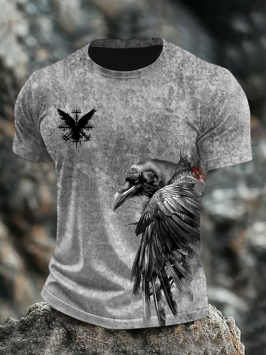 Mænds vikingetrykt t-shirt