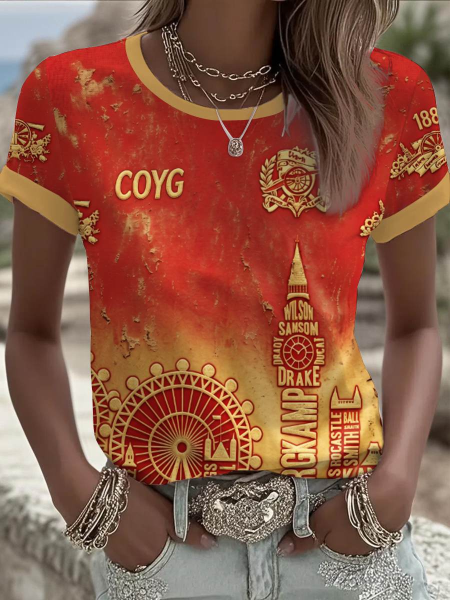 Kvinders RED CITY FOREVER Trykt kortærmet T-shirte