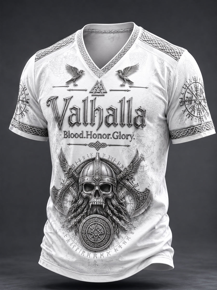 Herre Valhalla V-hals T-shirt