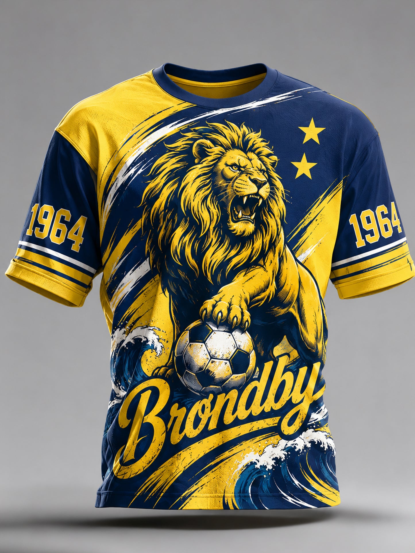 Mænds Danske Brøndby IF Klub Kunstnerisk Print T-shirt