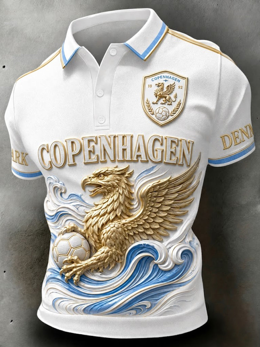 Herre-Fodboldskjorte med Korte Ærmer fra Copenhagen, Danmark