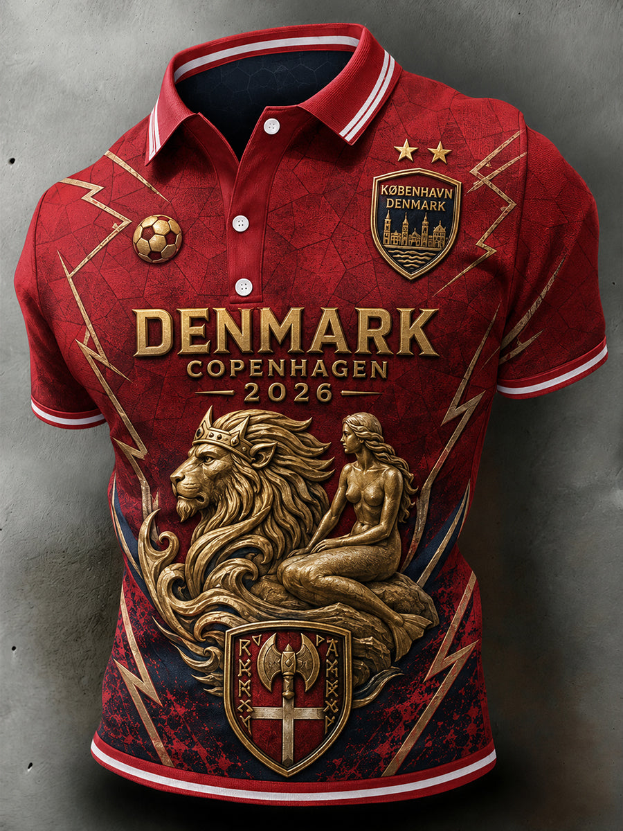 Mænds København Danmark Fodbold Kort ærme skjorte